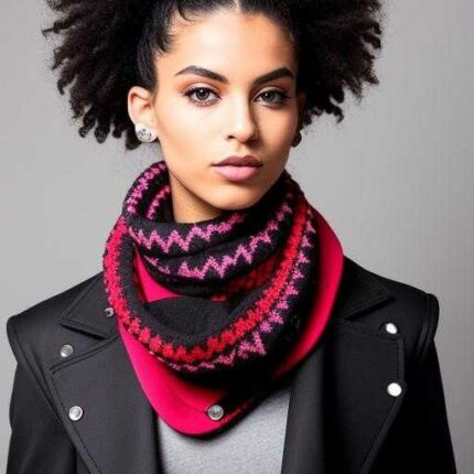 BLACK AND RED SCARF