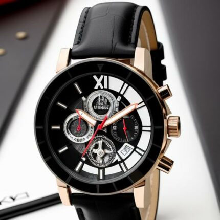 Multi-Functional Working Black Analog Watch