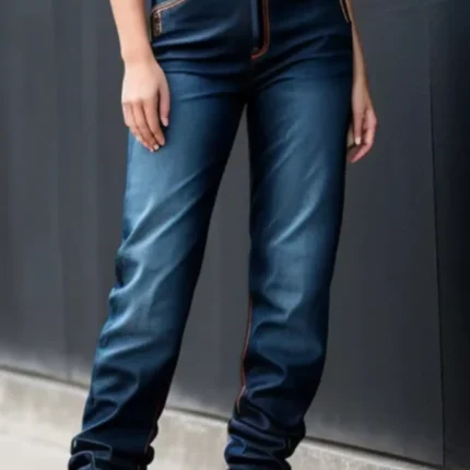 Pleated Cropped Jeans