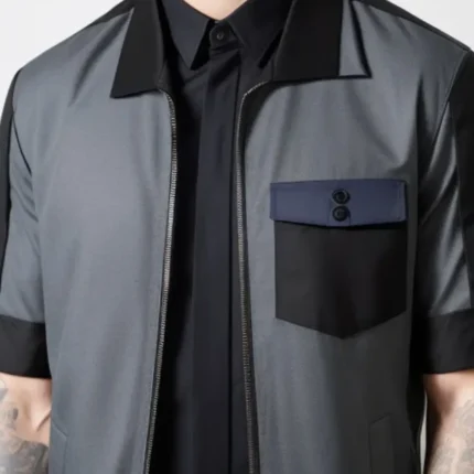 Spread Collar Techwear Shirt