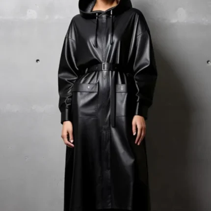 Women Leather Overcoat