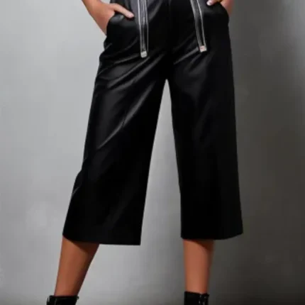 Cropped wide leg trouser