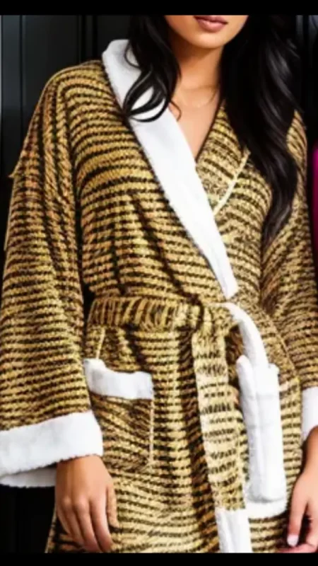 Tiger print bath robe