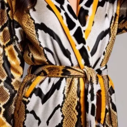 Snake print bath robe