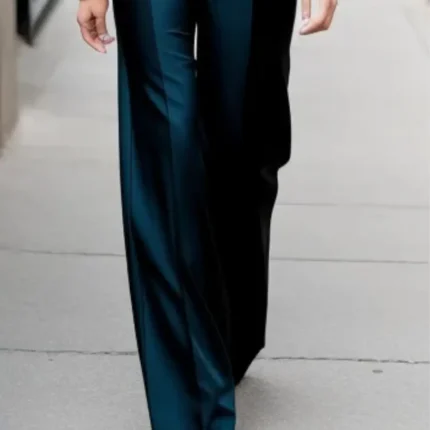 Wide leg jade trouser