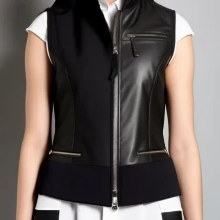 Sleeveless leather jacket