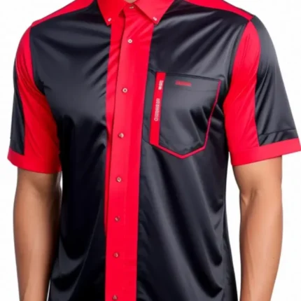 Short sleeve satin shirt