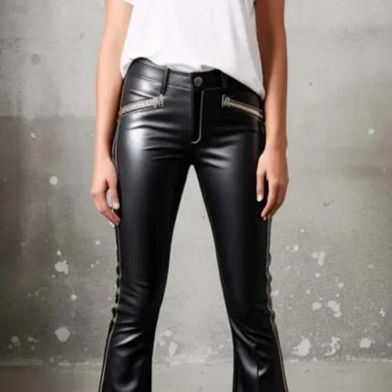 Metallic bell bottom trouser