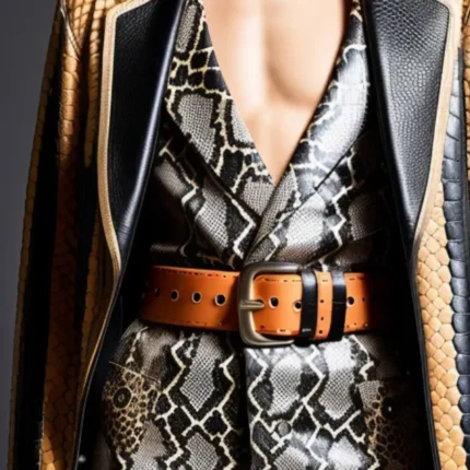 Snake skin leather jacket