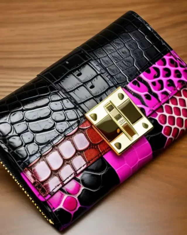 Contrast croc wallet